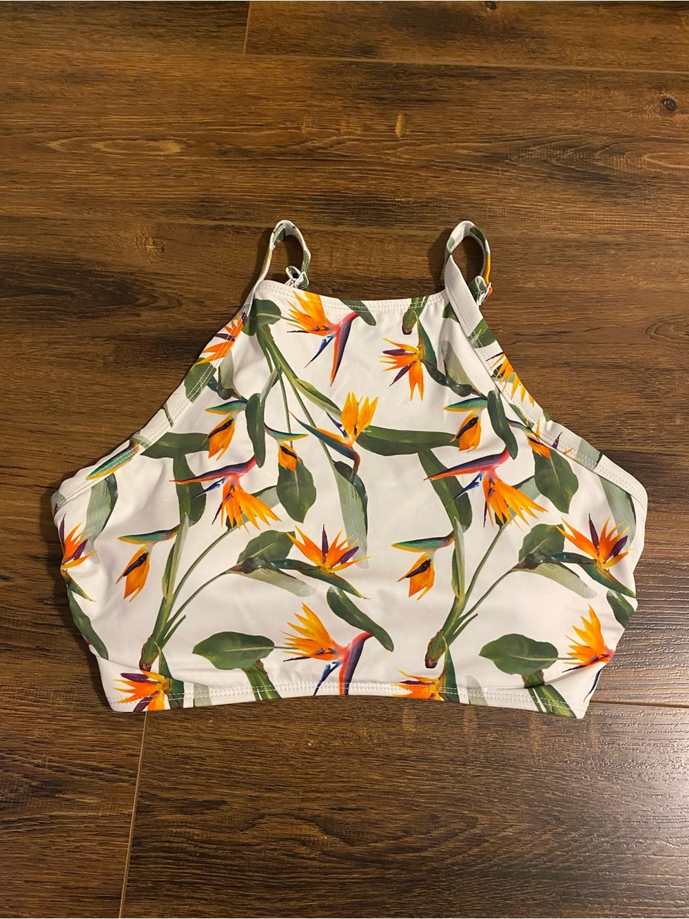 Rip zone high neck bikini top size large birds of paradise